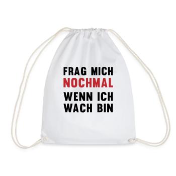 Morgenmuffel Alarm Lustiges Aufwach-Geschenk - Turnbeutel - Weiß - Vorne