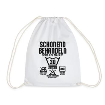 SCHONEND BEHANDELN 30 JAHRE ALT 30. GEBURTSTAG - Turnbeutel - Weiß - Vorne