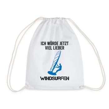 Lieber Windsurfen - Jetzt - Turnbeutel - Weiß - Vorne