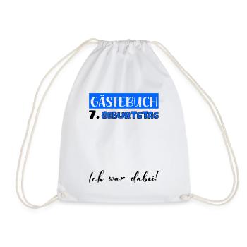 Guestbook Decoration Men Men's 7th Birthday T-Shirt - Drawstring Bag - white - Front