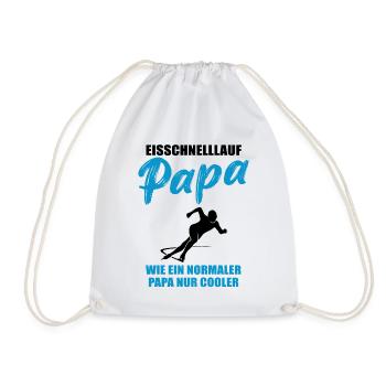 Eisschnelllauf Papa Cool Geschenk - Turnbeutel - Weiß - Vorne