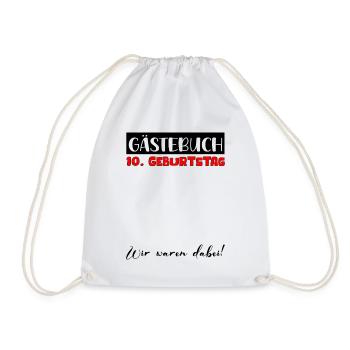 10e anniversaire cadeau filles garçons livre d’or - Sac de sport léger - blanc - Devant