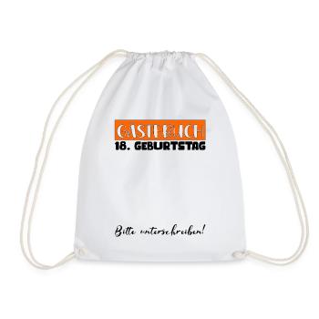 18th Birthday Gift Girls Boys Guestbook - Drawstring Bag - white - Front