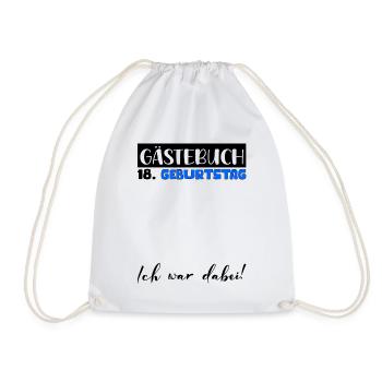 18th Birthday Gift Boys Guestbook Men - Drawstring Bag - white - Front