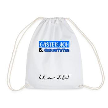 Guestbook Decoration Men Boys 8th Birthday Tshirt - Drawstring Bag - white - Front