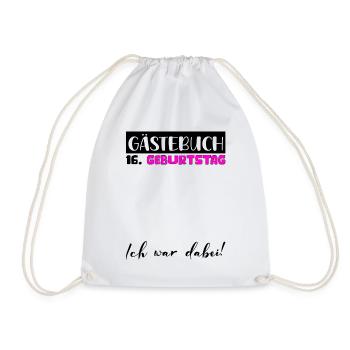 16. Geburtstag Geschenk Mädchen Gästebuch Frauen - Turnbeutel - Weiß - Vorne