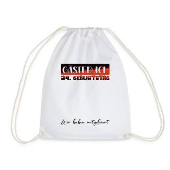24 Birthday Gift Women's Decoration Men's Guestbook - Drawstring Bag - white - Front