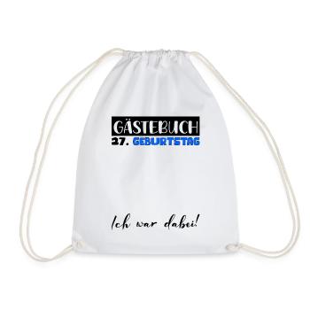 27 Birthday Gift Man Decoration Men Guestbook - Drawstring Bag - white - Front