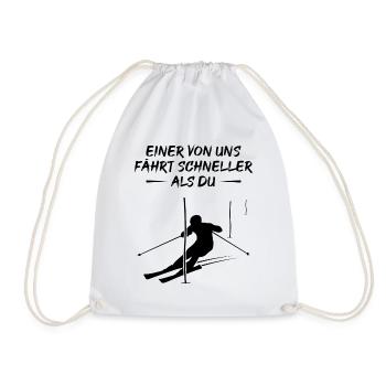 Fast Slalom Champion Gift - Drawstring Bag - white - Front