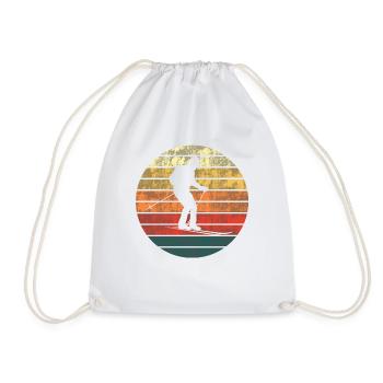 Sunset on Ski Gift - Drawstring Bag - white - Front