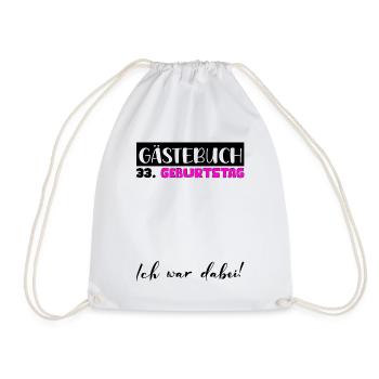 33 Geburtstag Geschenk Damen Deko Frauen Gästebuch - Turnbeutel - Weiß - Vorne