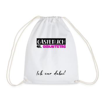 41 Birthday Gift Women's Decoration Women's Guestbook - Drawstring Bag - white - Front