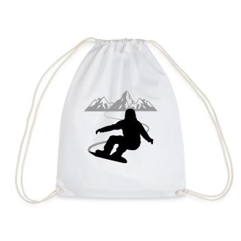 Snowboarder's panorama - pure summit atmosphere - Drawstring Bag - white - Front