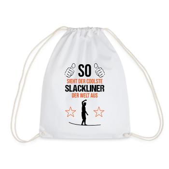 Top Slackliner - World Class Balance - Drawstring Bag - white - Front