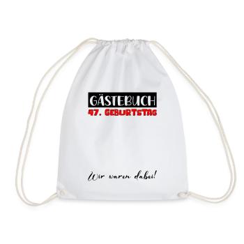 47th birthday gift women's decoration men's guest book - Drawstring Bag - white - Front