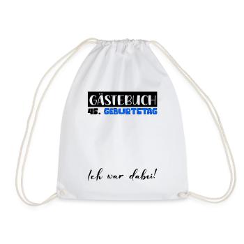 45 Birthday Gift Man Decoration Men Guestbook - Drawstring Bag - white - Front