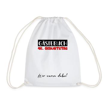 46th birthday gift women's decoration men's guest book - Drawstring Bag - white - Front