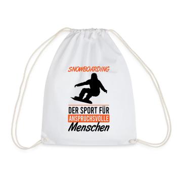 Elite Boarding – Only for Connoisseurs - Drawstring Bag - white - Front