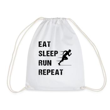 Running Lifestyle Motto - Drawstring Bag - white - Front