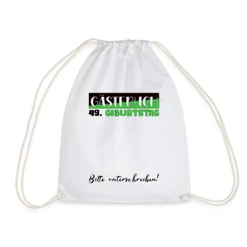49 Birthday Gift Women's Decoration Men's Guestbook - Drawstring Bag - white - Front