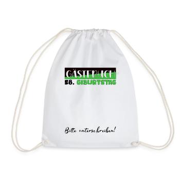58 Birthday Gift Women's Decoration Men's Guestbook - Drawstring Bag - white - Front
