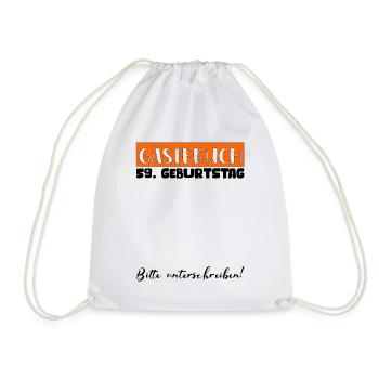59 Birthday Gift Women's Decoration Men's Guestbook - Drawstring Bag - white - Front