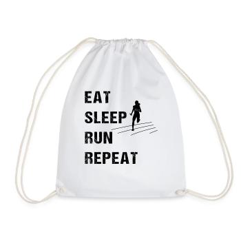 Runner's Mantra - Eat Sleep Run Repeat - Turnbeutel - Weiß - Vorne