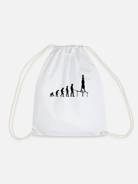 Evolution zum Turner - Geschenk - Turnbeutel - Weiß