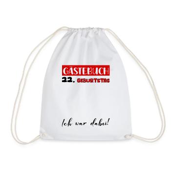 22e anniversaire cadeau filles garçons livre d’or - Sac de sport léger - blanc - Devant