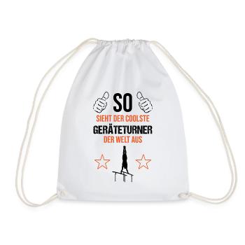 Coolest Gymnast World Statement - Drawstring Bag - white - Front