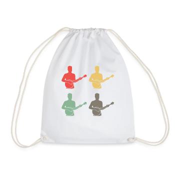 Buntes Banjo - Geschenk für Musikfans - Turnbeutel - Weiß - Vorne