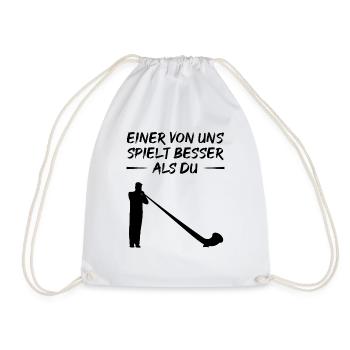 Alphorn Gift: Better Than You - Drawstring Bag - white - Front