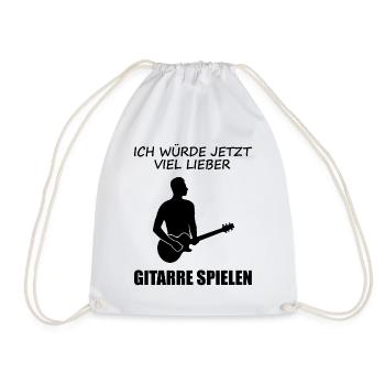 Lieber Gitarre Geschenk für Musiker - Turnbeutel - Weiß - Vorne