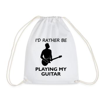 Lieber Gitarre Geschenk für Musiker - Turnbeutel - Weiß - Vorne