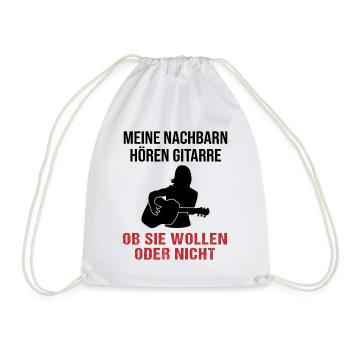 Nachbar-Musikgenuss Gitarristin Geschenk - Turnbeutel - Weiß - Vorne