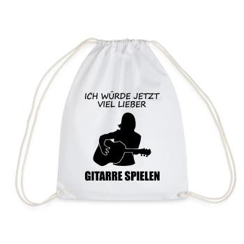 Lieber Gitarre Jetzt Musikgeschenk - Turnbeutel - Weiß - Vorne