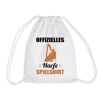 Official Harp Playing Shirt Music - Drawstring Bag - white - Front