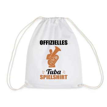 Offizielles Tuba Spielshirt Musikliebe - Turnbeutel - Weiß - Vorne