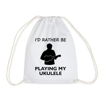 Wunsch Ukulele Spielzeit Glücksmoment - Turnbeutel - Weiß - Vorne