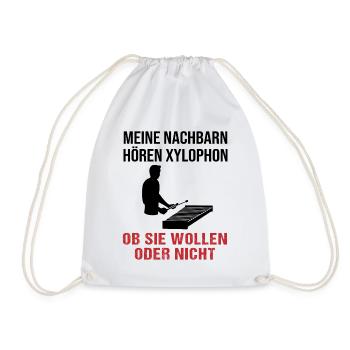 Xylophone Sounds for the Neighbors Gift - Drawstring Bag - white - Front