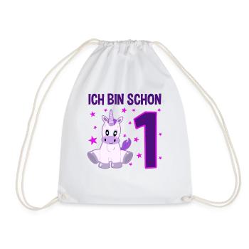 Unicorn Wonderland 1st Birthday - Drawstring Bag - white - Front