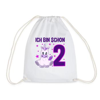 Zauberhaftes Einhorn 2 Jahre Fest - Turnbeutel - Weiß - Vorne