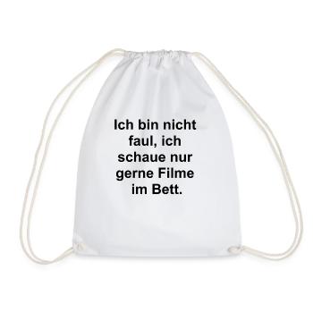 Lazy Movie Night - Drawstring Bag - white - Front