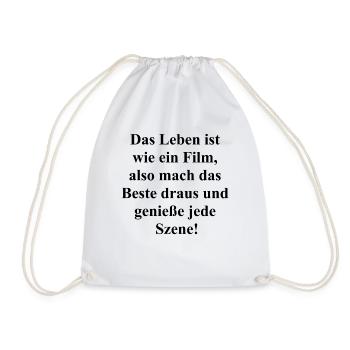Life's a Movie - Drawstring Bag - white - Front
