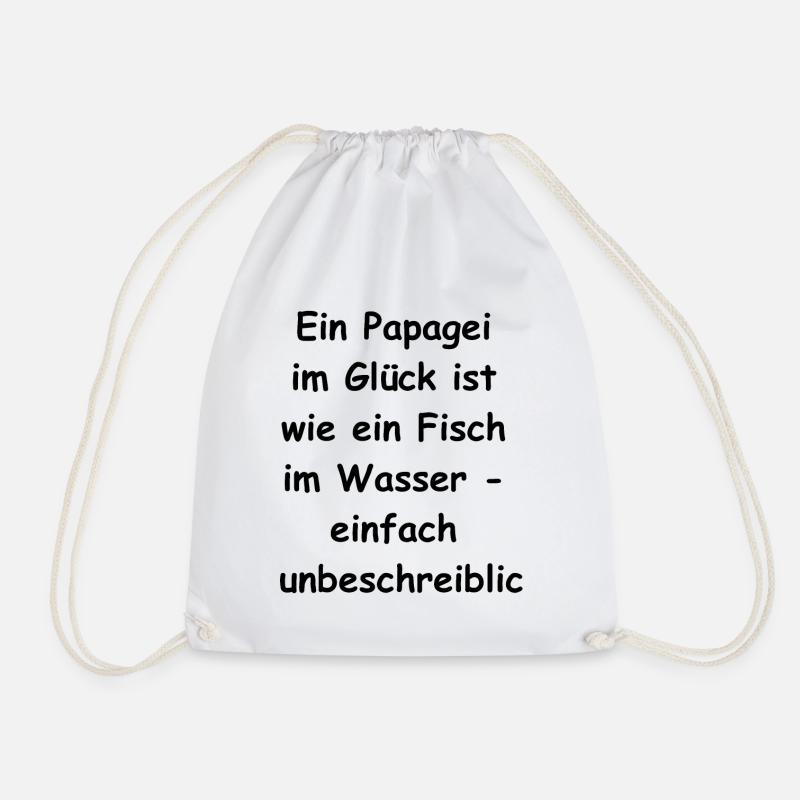 Glücks-Papagei-Geschenk - Turnbeutel - Weiß