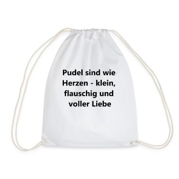 Cadeau personnalisé coeur caniche - Sac de sport léger - blanc - Devant