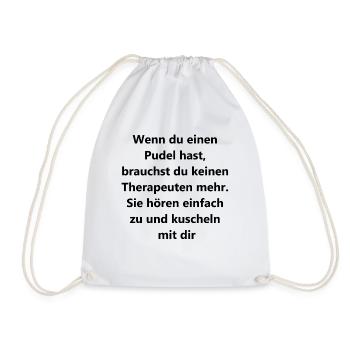 Pudel Therapie Geschenk - Turnbeutel - Weiß - Vorne