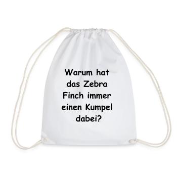 Zebra Finch Geschenk - Turnbeutel - Weiß - Vorne