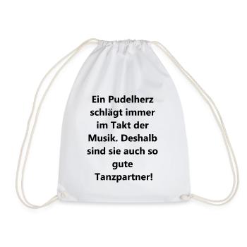 Cadeau caniche dansant - Sac de sport léger - blanc - Devant