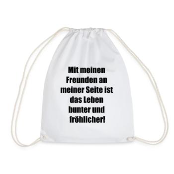 Farbenfrohe Freundschaft - tolles Geschenk - Turnbeutel - Weiß - Vorne